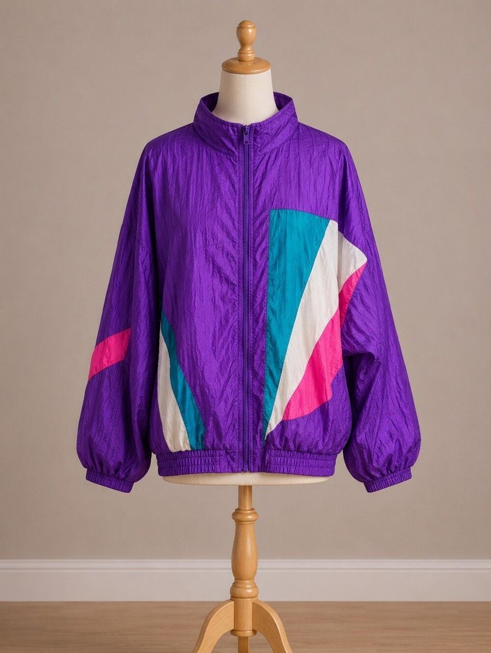 Vintage Metro Wear Colorblock Windbreaker Jacket